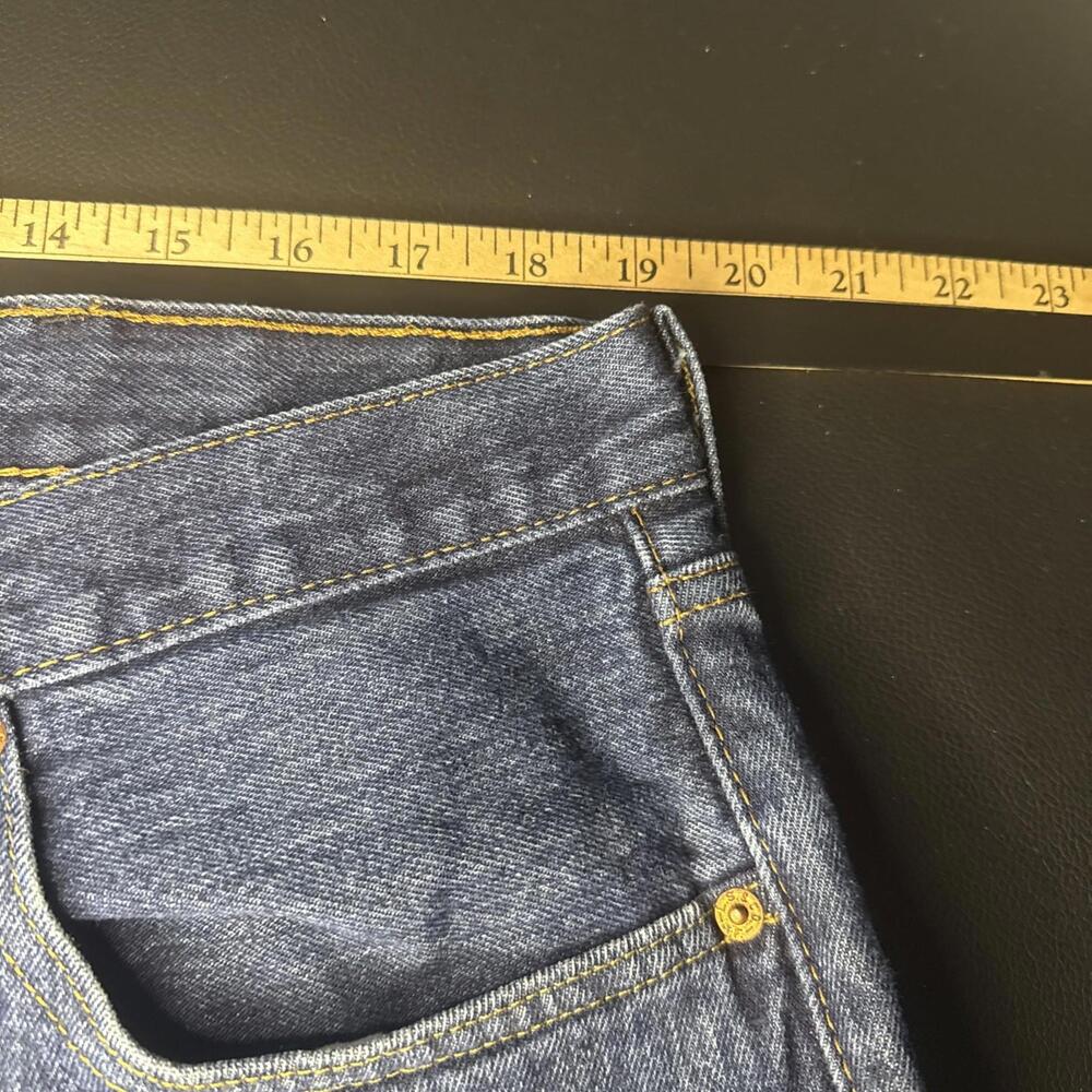Levis 501 Jeans Mens 38x30 Dark Blue Wash Button Fly Straight Leg Red Tab - Picture 7 of 7